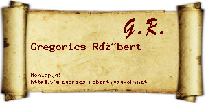 Gregorics Róbert névjegykártya